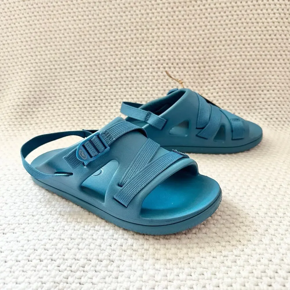 Chaco NWT Big Kids Blue Chillos Sport Slingback Strappy Sandals Size 5 JCH180327